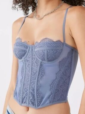 Urban Outfitters Periwinkle Blue Out from Under Lace Corset Top